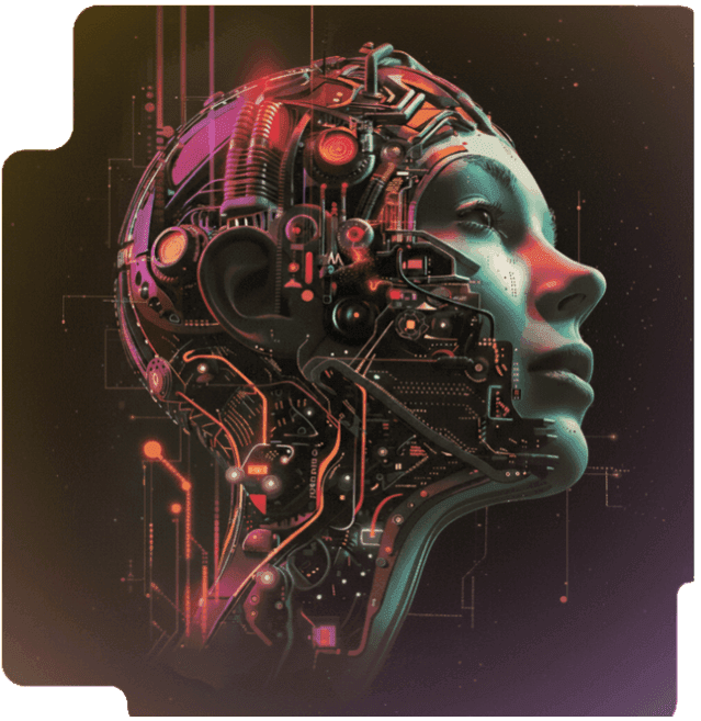 Une femme contemplative représentant la sérénité face à l'intelligence artificielle